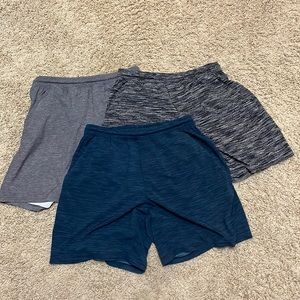 Bundle of three Lululemon Men’s Pace Breaker Short 7" 
Linerless